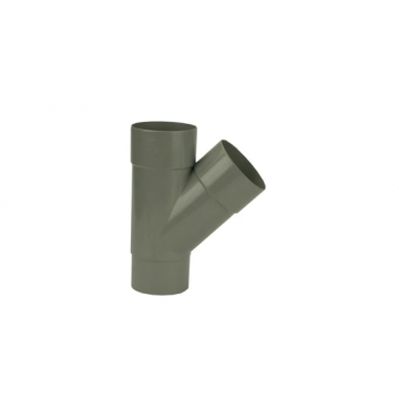 Wavin PVC T-stuk 45° HWA mof-mof-verjongd spie lijm 70mm - grijs (4012307004)