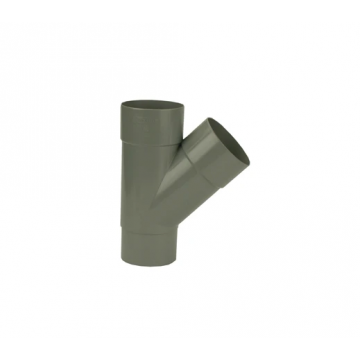 Wavin PVC T-stuk 45° HWA mof-mof-verjongd spie lijm 100mm - grijs (4012310004)
