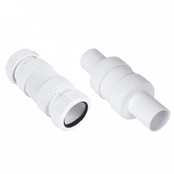McAlpine flexibele afvoerbuis PP 2x spie Miniflex 136-186x32mm - wit (0050553)