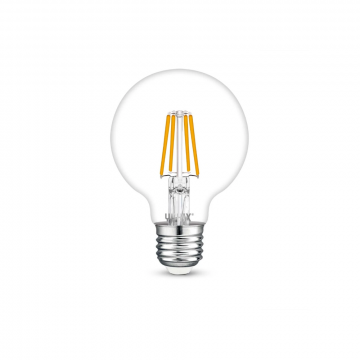 Yphix LEDlamp filament helder bol E27 4.5W 470lm warm wit 2700K niet dimbaar - ⌀80mm (50510421)