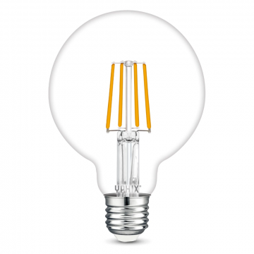 Yphix LEDlamp filament helder bol E27 4.5W 470lm warm wit 2700K niet dimbaar - ⌀95mm (50510424)