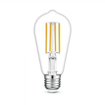 Yphix LEDlamp filament helde ST64 E27 8W 806lm warm wit 2700K dimbaar (50510451)