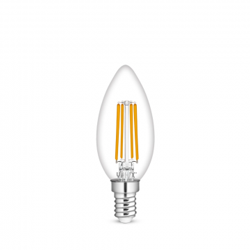 Yphix LEDlamp filament helder kaarslamp E14 4.5W 470lm warm wit 2700K dimbaar (50510602)