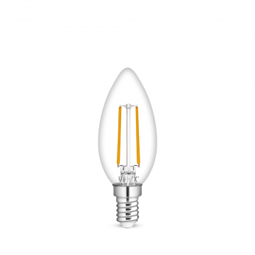 Yphix LED lamp filament helder kaars E14 4.5W 470lm warm wit 2700K dimbaar (50510602)