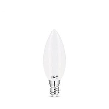 Yphix LEDlamp filament mat kaarslamp E14 4.2W 470lm warm wit 2700K dimbaar (50510613)