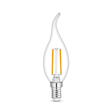 Yphix LEDlamp filament helder kaarslamp windstoot E14 2.5W 245lm warm wit 2700K niet dimbaar (50510611)