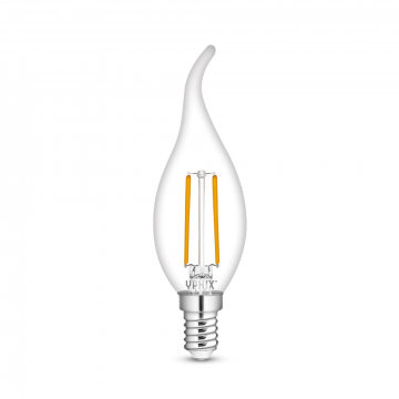 Yphix LED lamp filament mat kaars E14 4.2W 470lm warm wit 2700K dimbaar (50510613)
