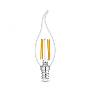 Yphix LEDlamp filament helder kaarslamp windstoot E14 4.5W 470lm warm wit 2700K dimbaar (50510609)