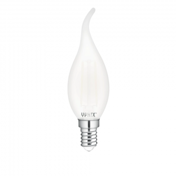 Yphix LEDlamp filament mat kaarslamp windstoot E14 2.8W 230lm warm wit 2700K niet dimbaar (50510606)
