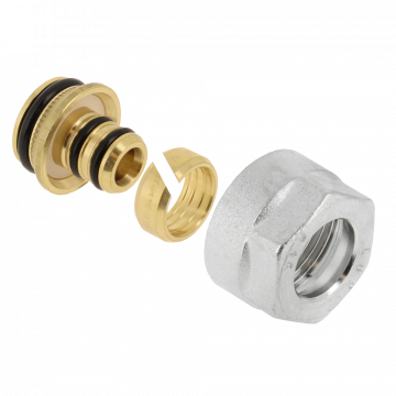 Bonfix euroconus adapter (pilaar, ring en wartel) voor ALU-PEX meerlagenbuis 14mm x 2,0mm - per 2 stuks (73100)