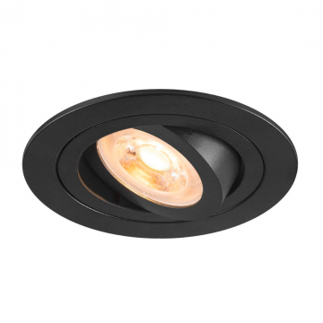 SLV LED inbouwspot GU10 50W rond kantelbaar zaagmaat 78mm diameter 93mm - zwart (1007375)