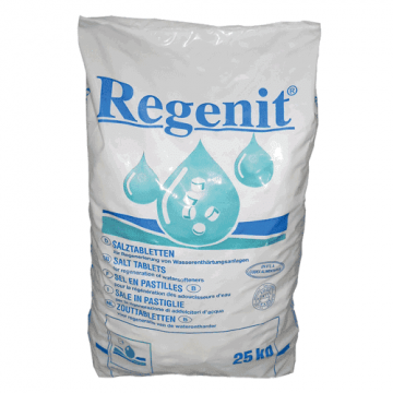 Regenit onthardingszout regeneratiezout voor waterontharder tabletvorm 99,8% zuiver - zak 25kg (51275)