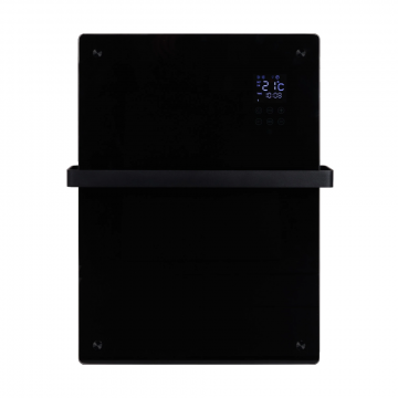 Eurom alutherm sani verre elektrische kachel voor badkamer 800W met wifi en app - zwart (361247)