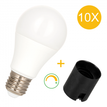 Bailey verhuisfitting inclusief A60 peer LED lamp E27 helder wit 2700K 8,5W 806lm - 10 stuks (146145)