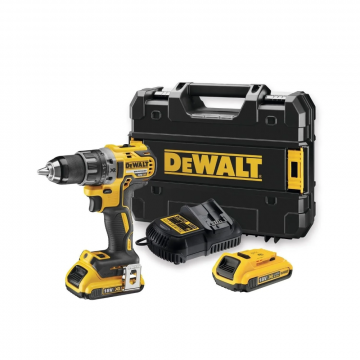 DeWALT accu schroefboormachine 18V XR 2x2.0Ah en multilader in TSTAK koffer (DCD791D2-QW)