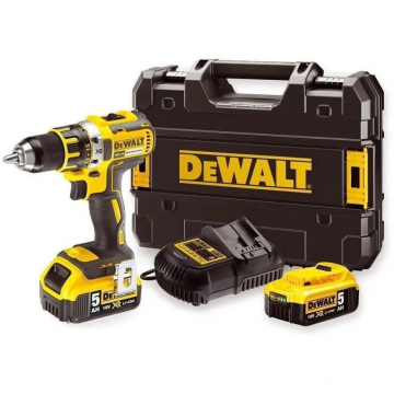 DeWALT accu schroefboormachine 18V XR 2x5.0Ah en multilader in TSTAK koffer (DCD791P2-QW)