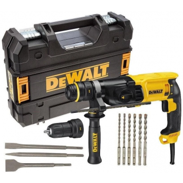 DeWALT combihamer SDS-plus met snelwisselboorkop 2,8J 230V met boor en beitelset in TSTAK koffer (D25134KP-QS)