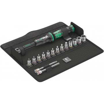 Wera draaimomentsleutel met omschakelratel instelbaar fiets set 1/4" 2,5-25Nm - 16 delig (05004180001)