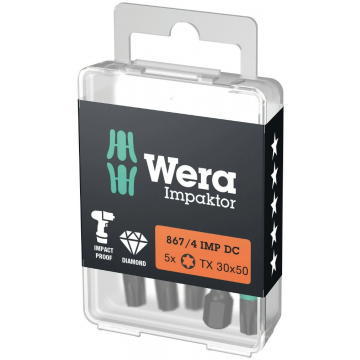 Wera bit impact torx TX30 50mm 1/4" - set van 5 stuks (05057666001)