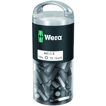 Wera bit torx TX15 25mm 1/4" - 100 stuks in grootverpakking (05072447001)