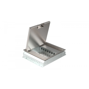 HPL vloerstopcontact instort 50mm incl 4x WCD met penaarde ,8x data uitsparing en kunststof T15 deksel (715.0311B)