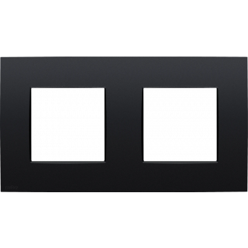 Niko afdekplaat 2-voudig 71mm centerafstand - Intense Matt Black (136-76800)