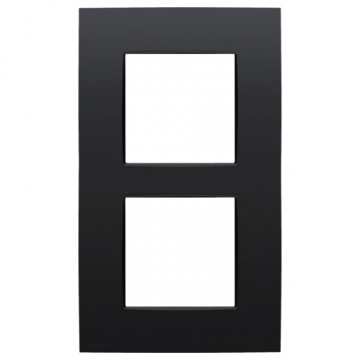 Niko afdekplaat dubbel verticaal - 60mm centerafstand - Intense matt black (136-76200)