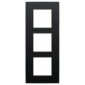 Niko afdekplaat 3 verticaal - 60mm centerafstand - Intense matt black (136-76300)