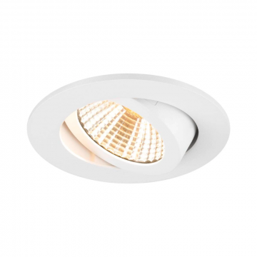 SLV inbouwspot 8.3W 750lm warm wit 3000K rond kantelbaar zaagmaat 75mm IP20 dimbaar wit (1007389)