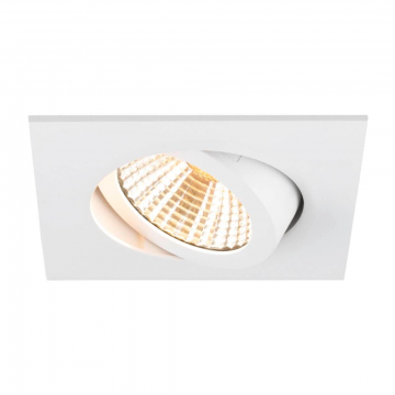 SLV inbouwspot 8.3W 750lm warm wit 3000K vierkant kantelbaar zaagmaat 75mm IP20 dimbaar wit (1007397)