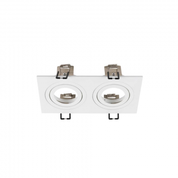 SLV inbouwspot GU10 2-voudig rechthoek kantelbaar zaagmaat 155x78mm wit (1008008)