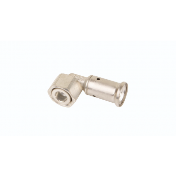 Henco kniekoppeling 90° pers x vlakdichtende wartel 20mm x 3/4” (34P-2005)