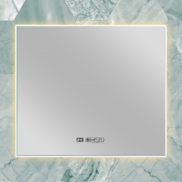 Eurom badkamerspiegel met infraroodverwarming en LED 80x70cm Sani 400W Mirror LED WiFi - white (350715)