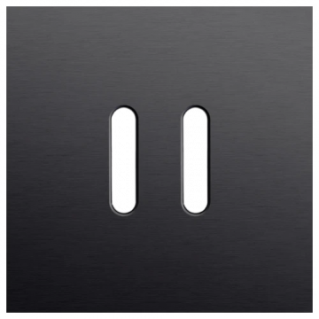 Niko Rocker afdekplaat enkelvoudig dubbel - Alu Black Brushed (224-56102)