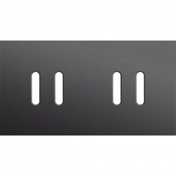 Niko Rocker afdekplaat tweevoudig horizontaal 71mm - Alu Black Brushed (224-56802)
