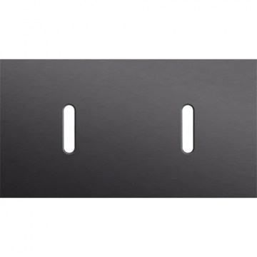 Niko Rocker afdekplaat tweevoudig horizontaal 71mm - Alu Black Brushed (224-56801)