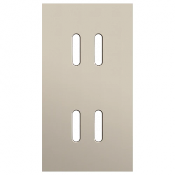 Niko Rocker afdekplaat tweevoudig verticaal 71mm - Steel Champagne Coated (166-56852)
