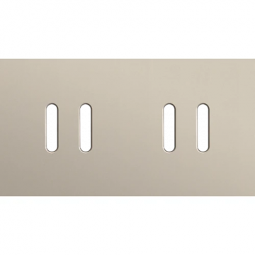 Niko Rocker afdekplaat tweevoudig horizontaal 71mm - Steel Champagne Coated (166-56802)