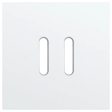 Niko Rocker afdekplaat enkelvoudig dubbel - Steel White Coated (154-56102)