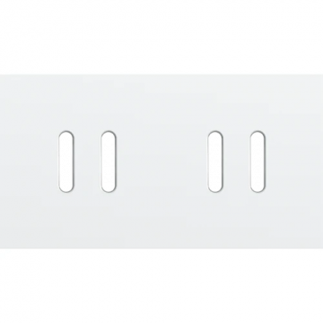 Niko Rocker afdekplaat tweevoudig horizontaal 71mm - Steel White Coated (154-56802)