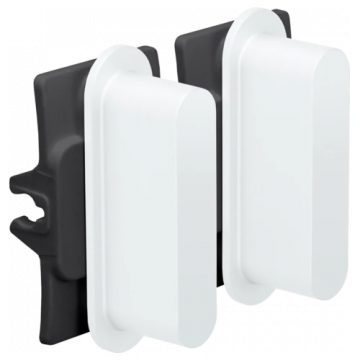 Niko Rocker schakelaar set tweevoudig - Steel White Coated (154-56002)