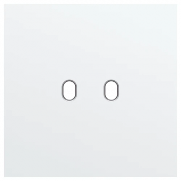 Niko Toggle afdekplaat enkelvoudig dubbel - Steel White Coated (154-57102)