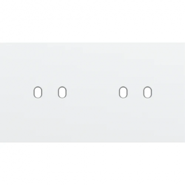Niko Toggle afdekplaat tweevoudig horizontaal 71mm - Steel White Coated (154-57802)
