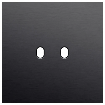 Niko Toggle afdekplaat enkelvoudig dubbel - Alu Black Brushed (224-57102)
