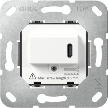 Gira basiselement USB 1-voudig type C - wit (236200)