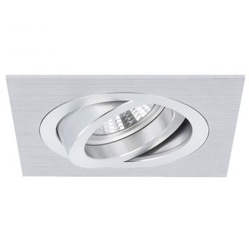 Yphix inbouwspot vierkant kantelbaar aluminium GU10 zaagmaat Ø80mm - diameter 93mm met bladveren (50114370)