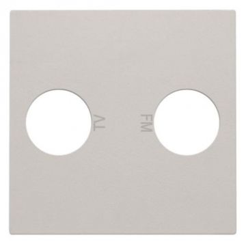 Niko centraalplaat voor 2 enkelvoudige coaxaansluitingen voor TV/FM en Telenet Interkabel - Original Light Grey (102-69702)