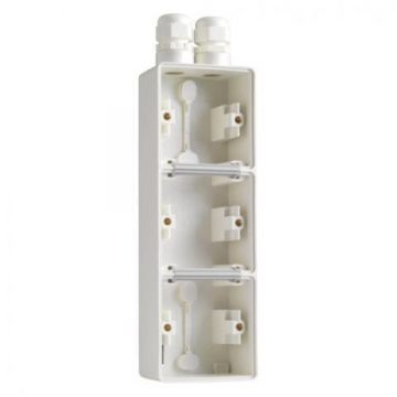 Niko New Hydro 3-voudig verticale opbouwdoos - leeg met 2x M20 ingang IP55 - wit (701-84352)