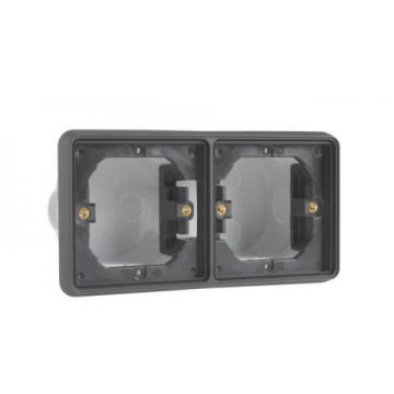 Niko Hydro waterdicht inbouwdoos tweevoudig horizontaal - zwart (761-75000)