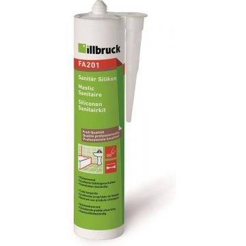 illbruck sanitairkit siliconenkit bouwkit - koker 310ml - helder wit RAL9003 (FA201)